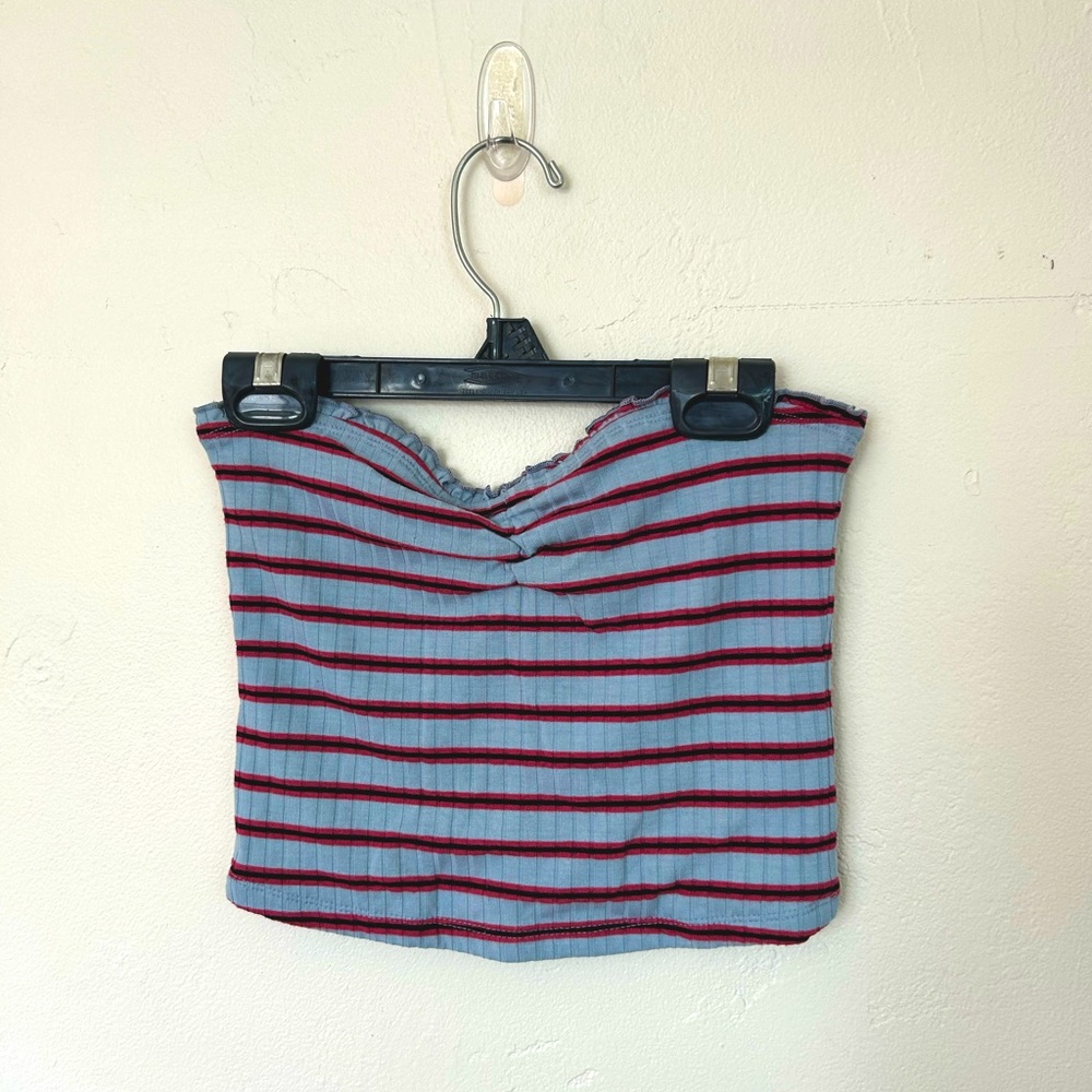 Abercrombie & Fitch basic blue stripped tube top